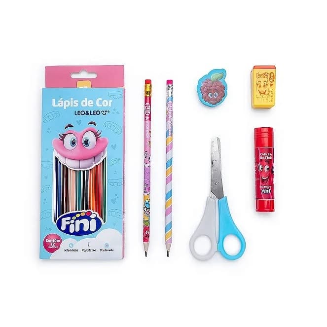 Kit Escolar Fini 6 em 1 leo e leo
