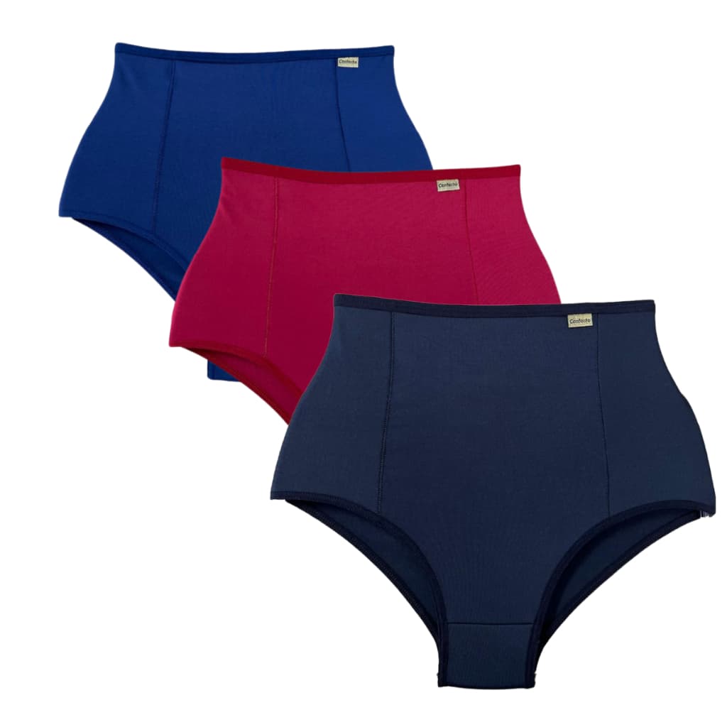 KIt 3 Calcinha Tangão Alto Cinta Modeladora Modela Cintura Tanga Alta