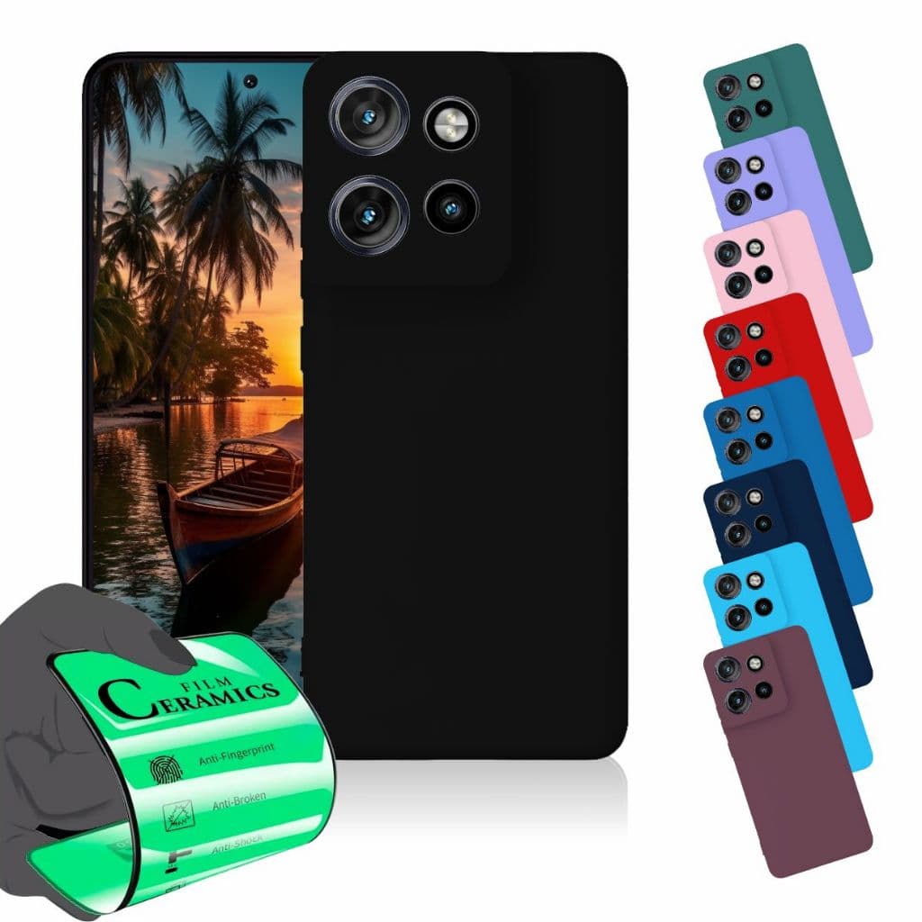 Capa Capinha Anti Shock Aveludada + Pelicula Para Moto G15