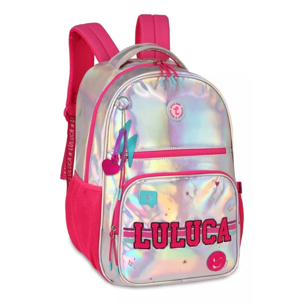 Mochila Luluca Escolar Bolsa De Costas Holográfica Youtuber