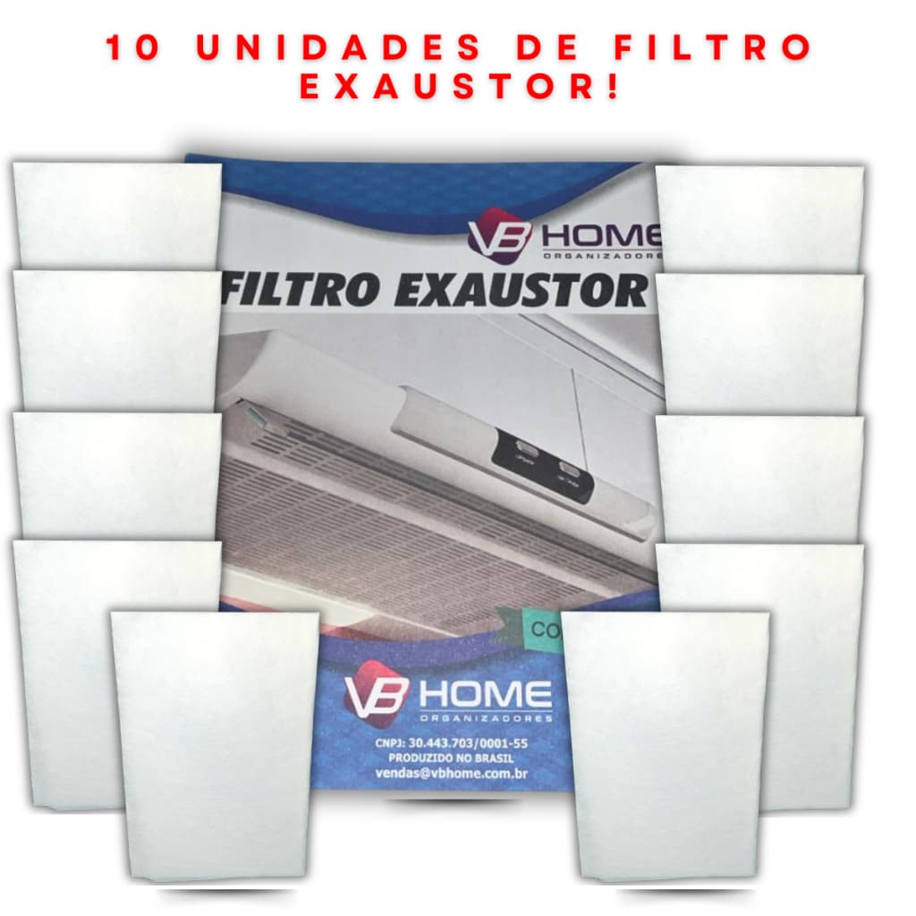 Manta Filtro Kit 10 Para Coifa Depurador Exaustor 80x60cm