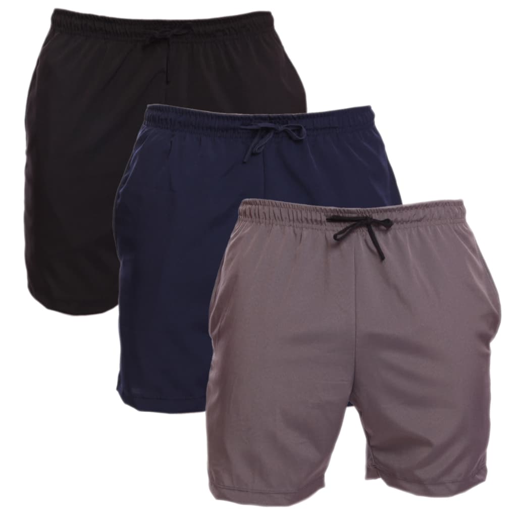 Kit 3 Bermudas Masculina Tactel Praia Verão Corrida Academia Treino