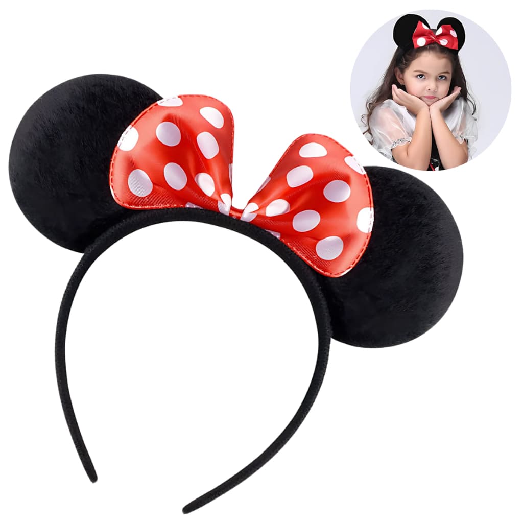 Tiara Arco Minnie Preto Com Vermelho