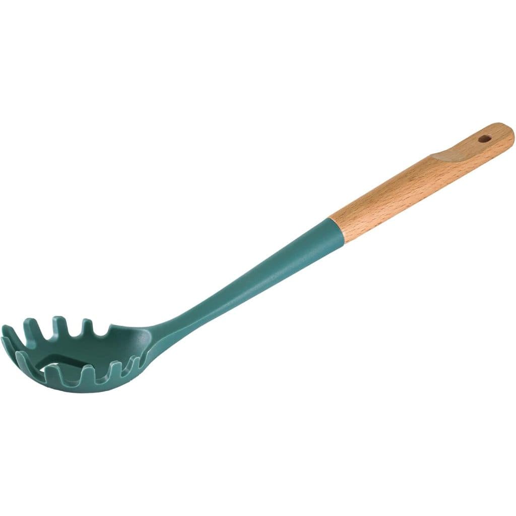 Pegador  de Macarrão de Silicone com Cabo de Madeira Aspen