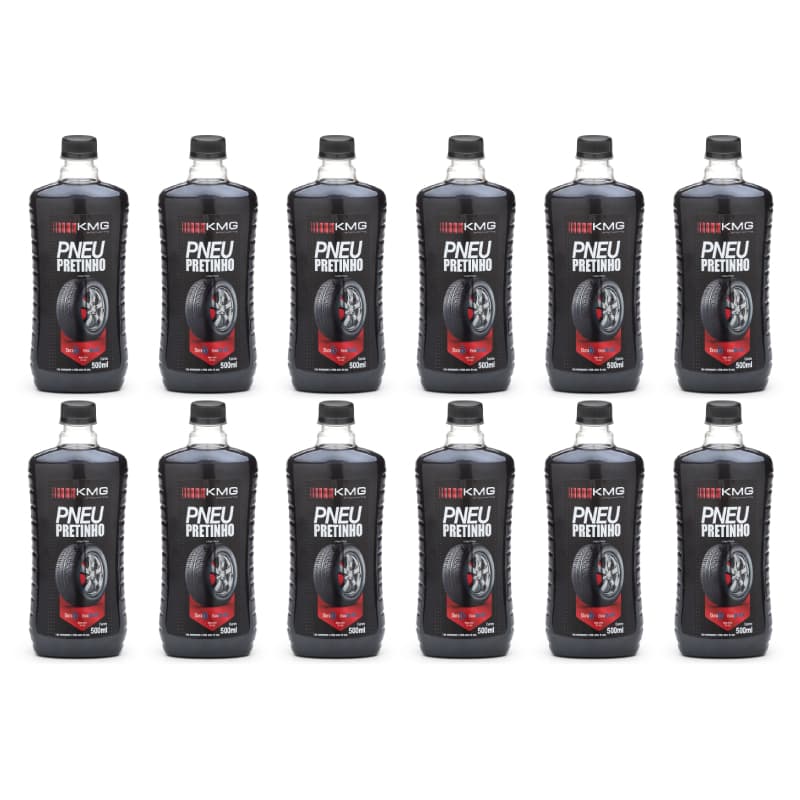 12 Limpa Pneus Pretinho 500 Ml Limpeza De Carro Moto Caminhão