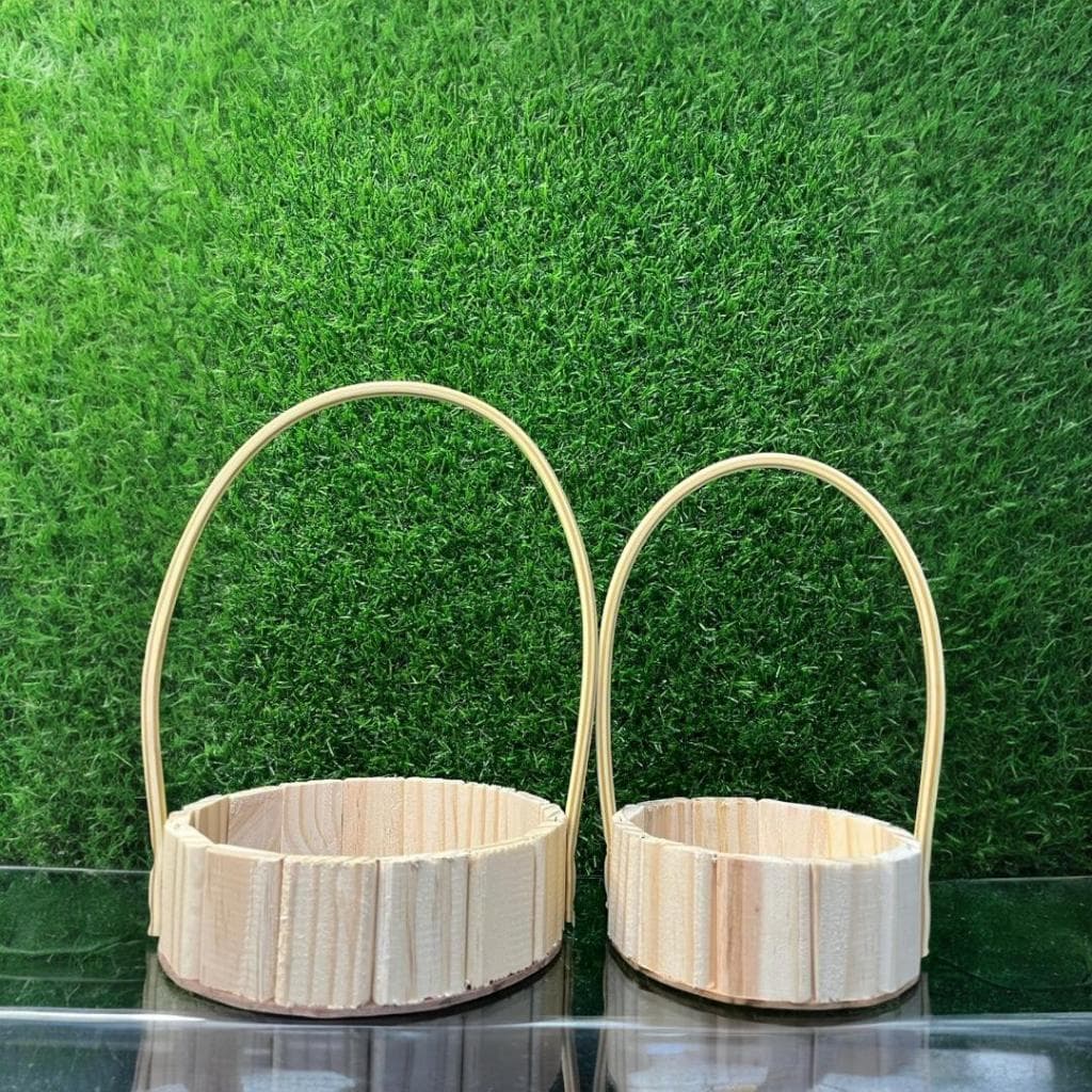Kit com 10 Cesta Fraldeira 13cm e 18cm com Alça Sintetica Cesta de Pascoa Presente de Natal e Cosmeticos