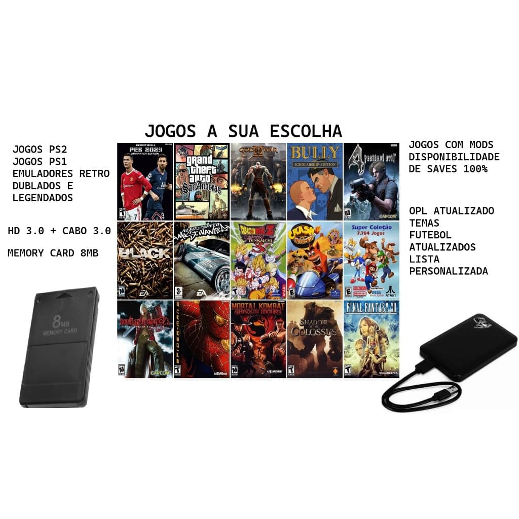 Kit O.P.L Para PS2 Diversão Garantida