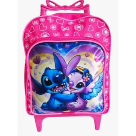 Mochila Bolsa Infantil Escolar Stitch Barbie Minnie Rodinhas