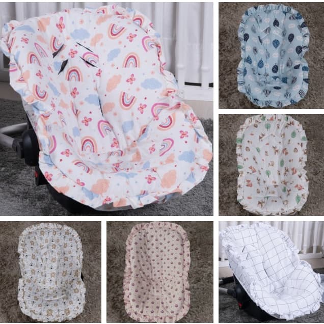 Capa de Bebê Conforto Macia 100% Algodão Estampada