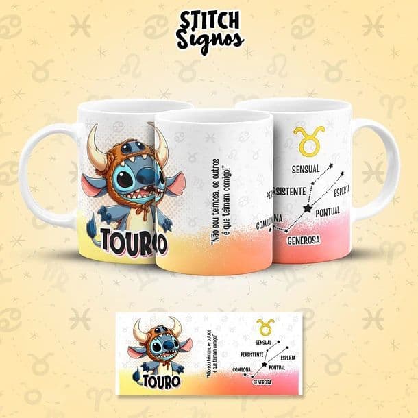 Caneca Porcelana Stitch Signos Premium
