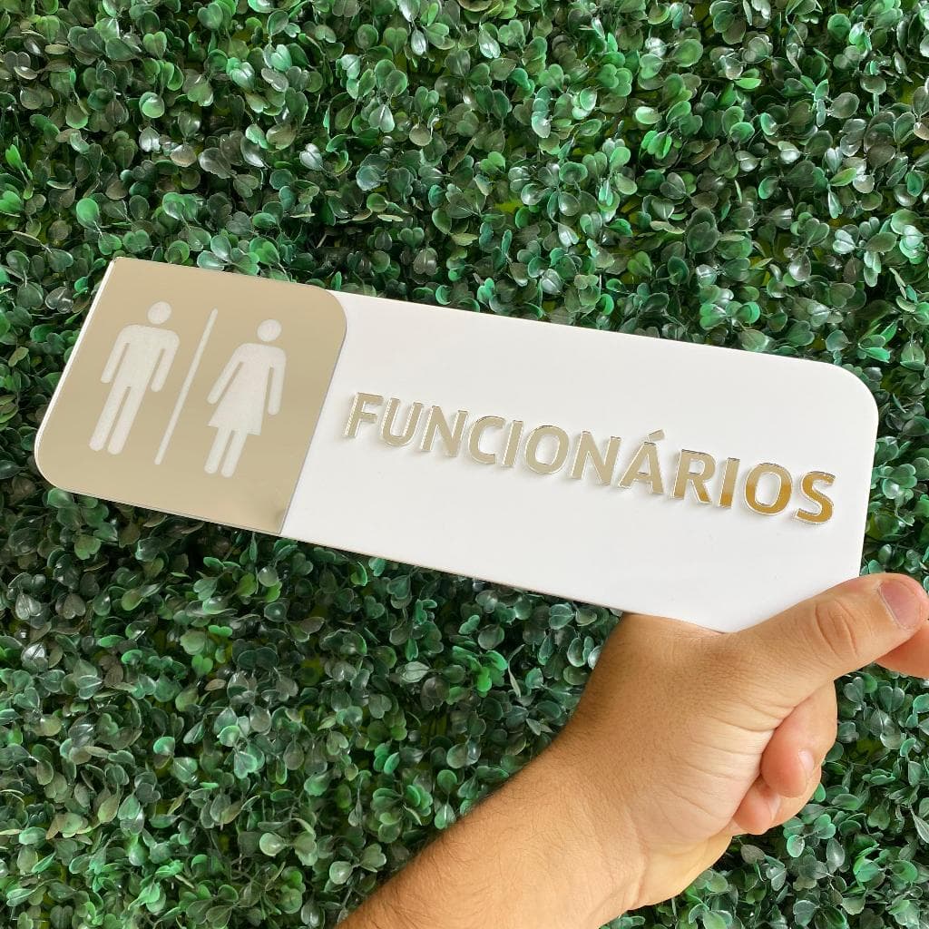 Placa de Porta Acrílico Espelhado Personalizado 30x10cm