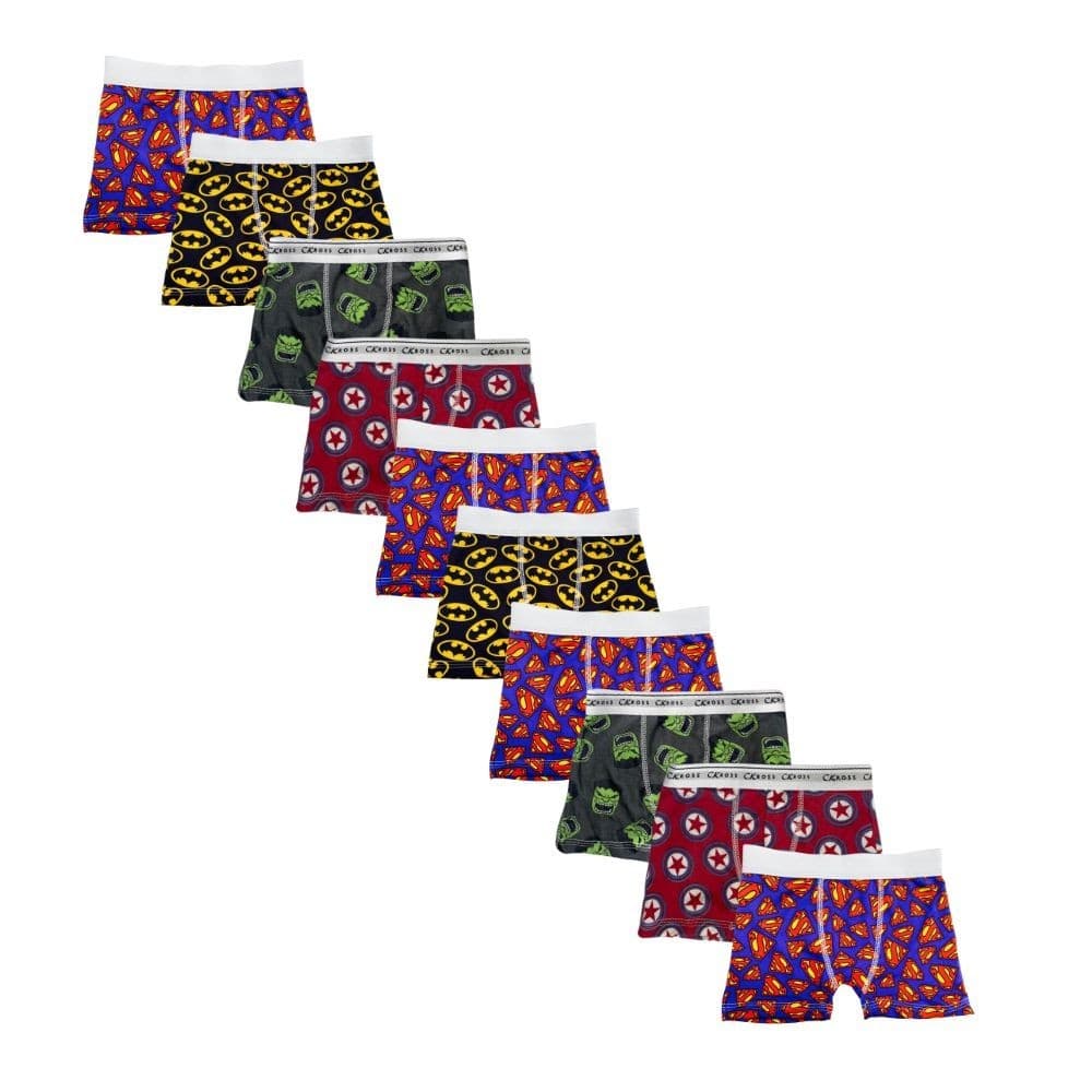 Kit 10 Cueca Box Boxer Infantil Estampada Desenho Meninos Confortável
