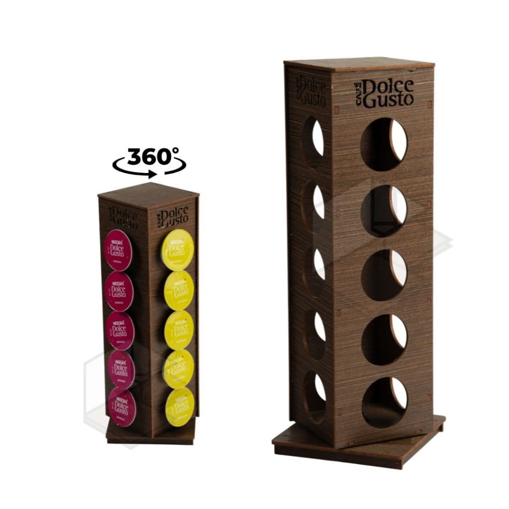 Torre Suporte Cápsulas Marrom Três Corações Dolce Gusto Para café da manhã chá bule