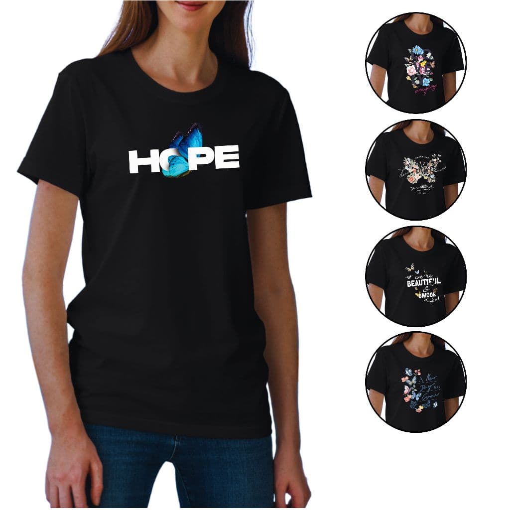 Camiseta blusa camisa t-shirt feminina BORBOLETA em Algodão Lançamento