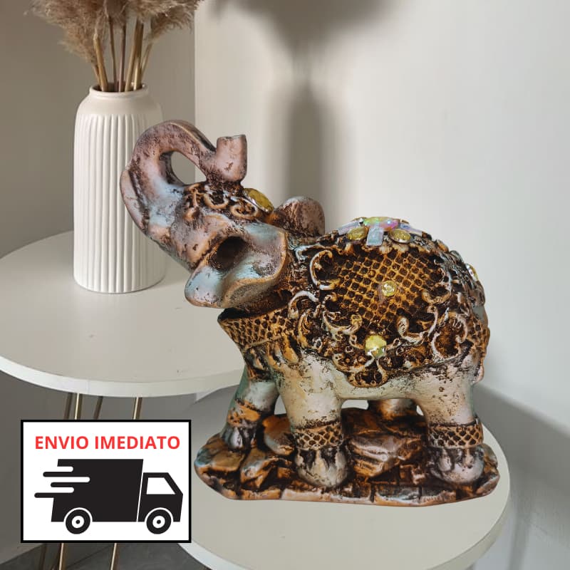 Elefante de Pedraria Prata ou Dourado – Decoração Luxuosa e Repleta de Encanto