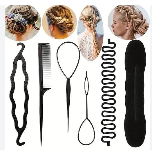 Kit Acessório para Cabelo Penteado Coque Trança Agulha Mágica
