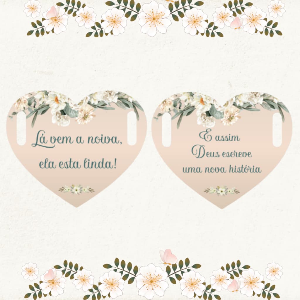 2 Placas Casamento Coração Cortejo Entrada Dos Noivos/Personalizadas com frases