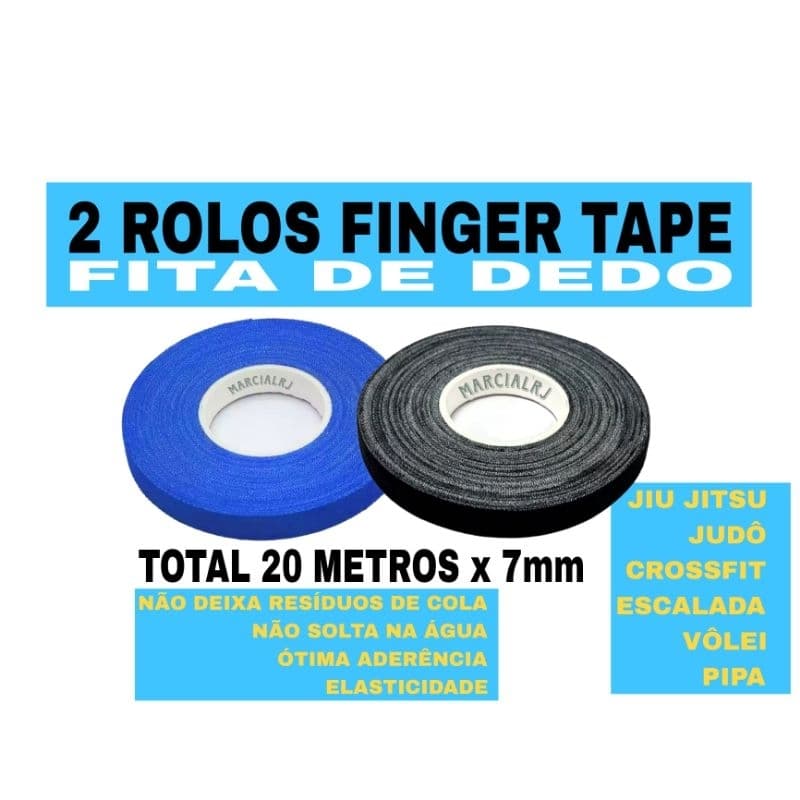 KIT 2 FINGER TAPE, FITA DE DEDO BJJ - CADA ROLO 10M x 7mm bandagem para dedo Escalada jiu jitsu