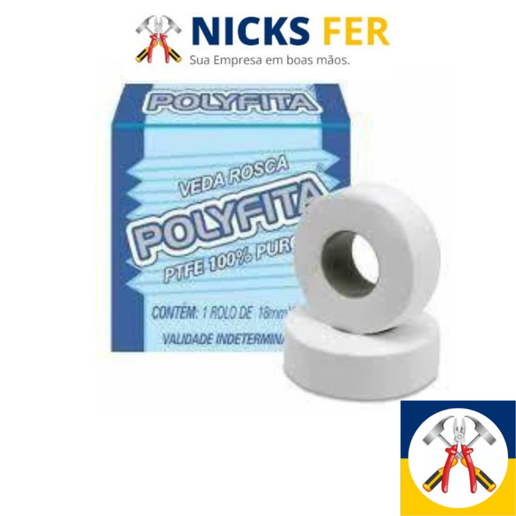 Fita Veda Rosca Teflon Polyfita 18mm x 25m c/ 10