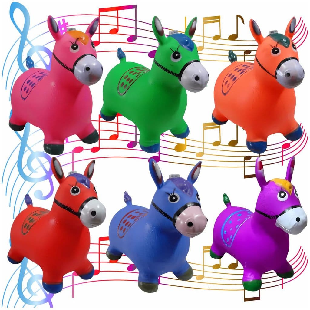 Cavalinho Upa Upa inflavel Pocoto Brinquedo Pula Pula Musica Infantil Com Musica e Led