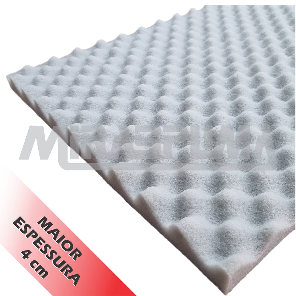 Kit 04 Placas Grandes Espuma Acústica - 47x80x4cm Cinza