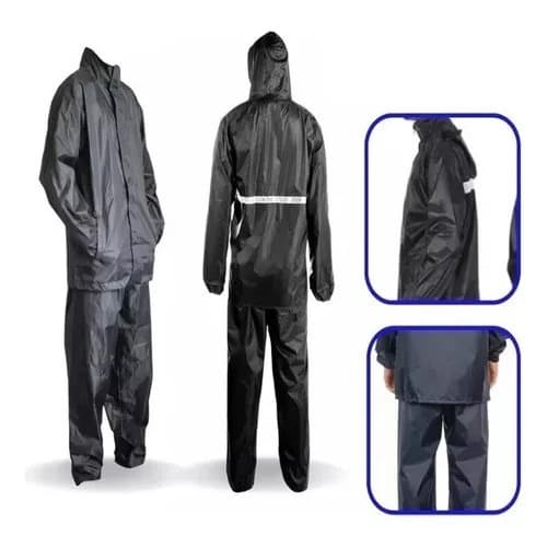 Capa de Chuva Conjunto Completo Para Motoqueiro Adulta Masculina Feminina Com Faixa