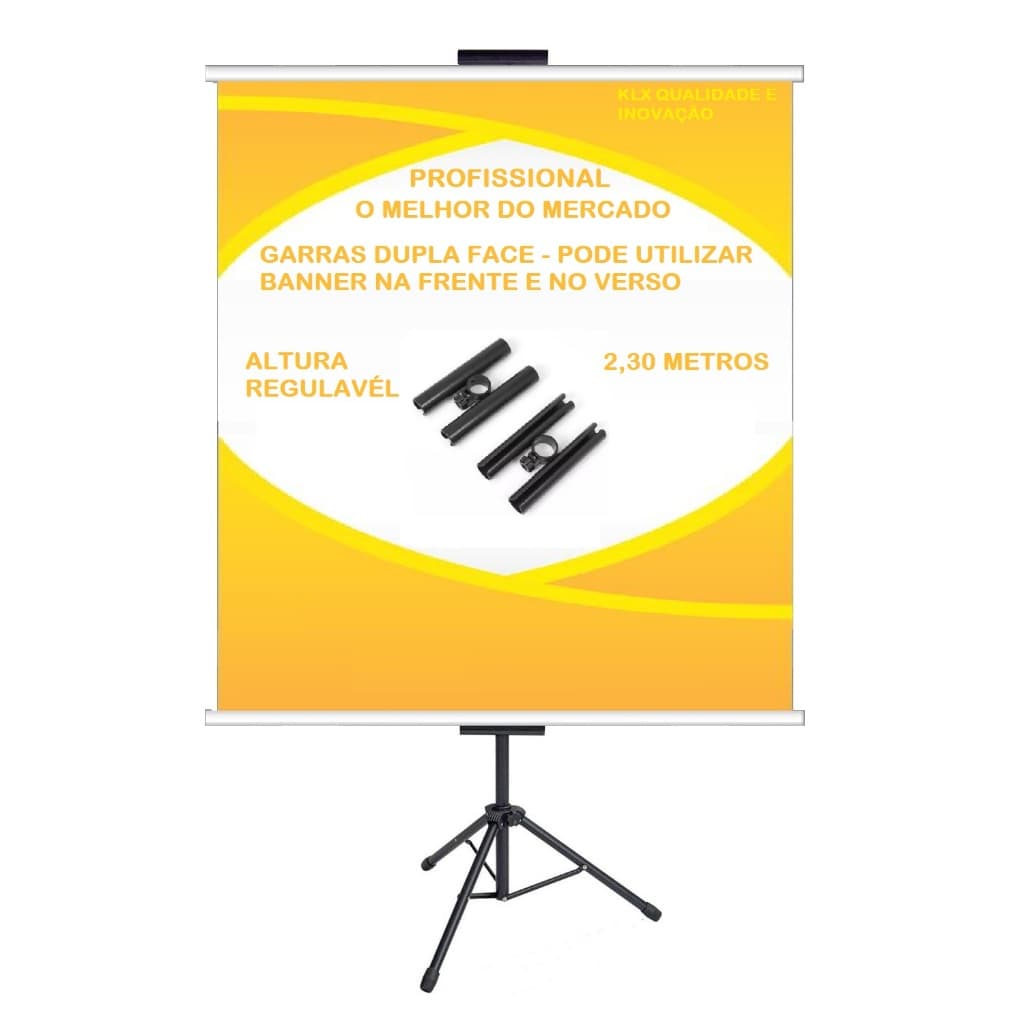 Porta Banner Tripe Suporte 2,30m com Garras Duplo Profissional Altura Regulavel KLX