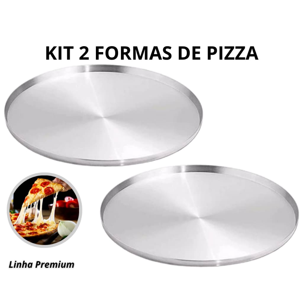 KIT 2 Forma / Assadeira de Pizza ALUMIC - Todos os Tamanhos