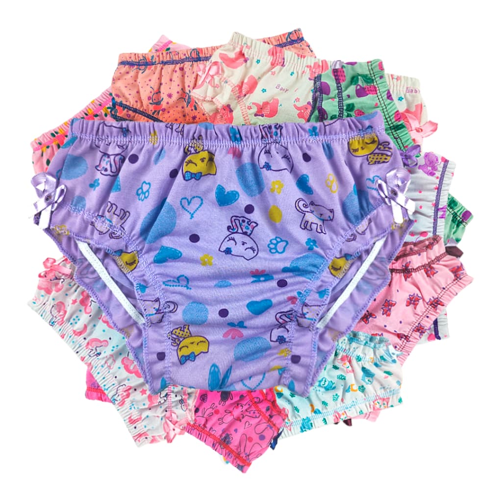 Kit 10 Calcinha Estampada Infantil Calçola Menina Feminina Revenda