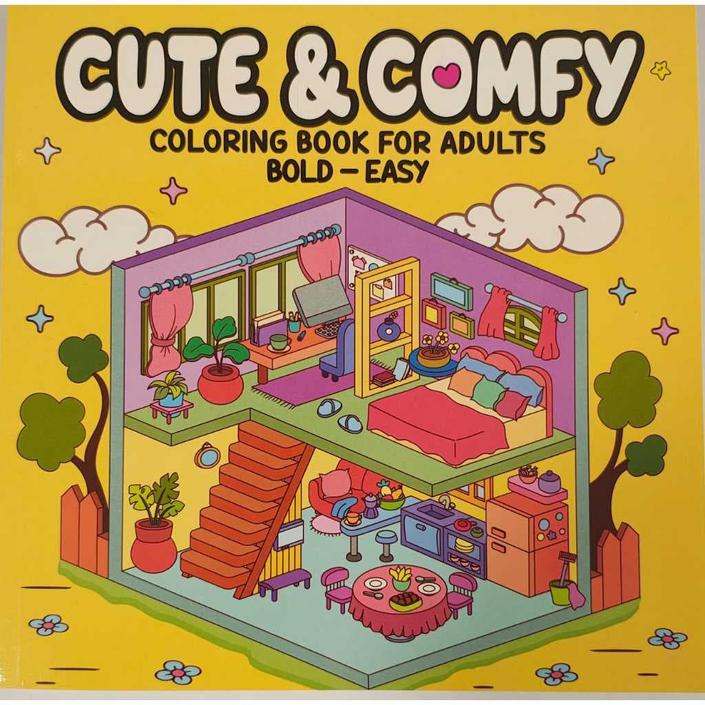 Livro CUTE & COMFY coloring book for adults bold easy