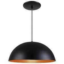 Luminárias Meia Lua 40 cm  Lustres (Preto com Cobre )