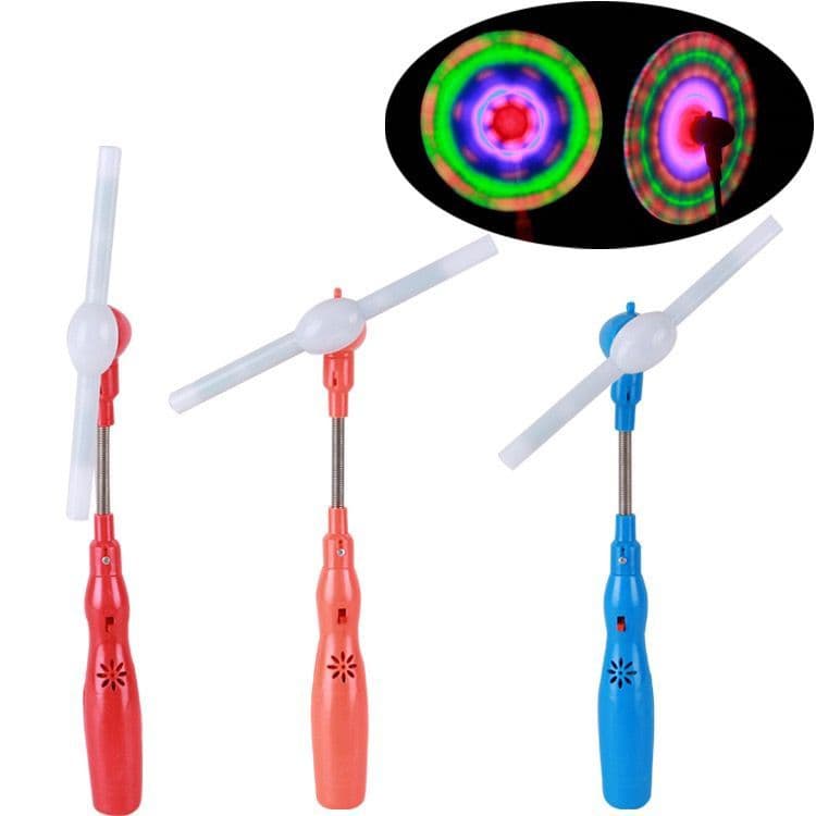 Kit 12 Catavento Ventilador LED Musical Infantil Hastes Molinhas em PVC Luz Cor Sortida