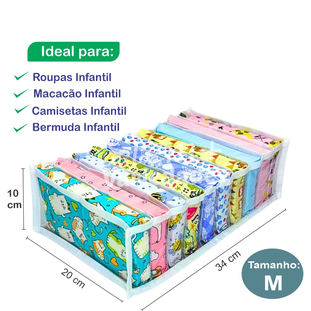 Organizadores De Gaveta Colmeia para Roupa Infantil - Organizador de Guarda Roupas - Promoção
