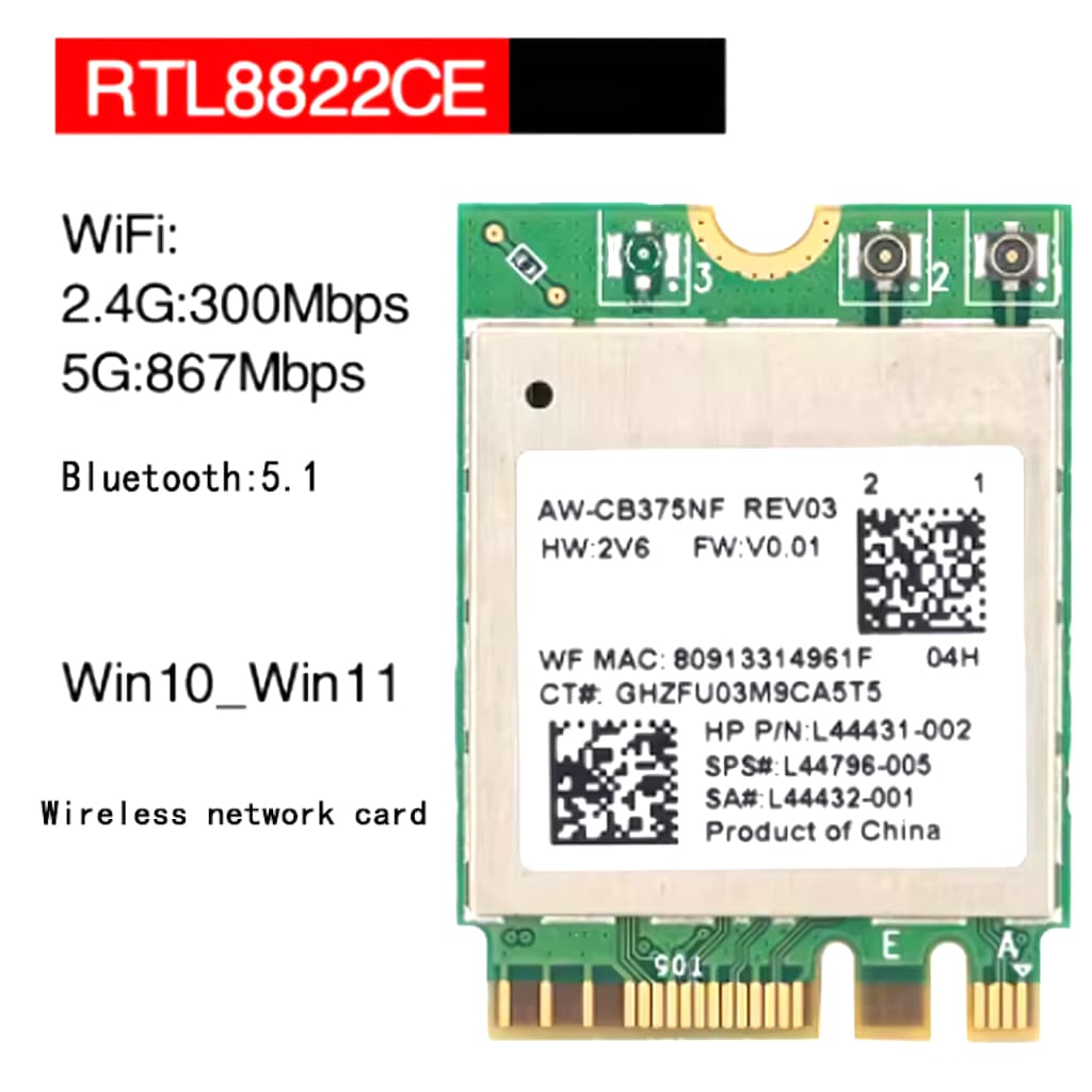 Placa de Rede Sem fio Wireless Dual Band 5G 2.4G AC1200 NGFF M.2 SATA para PC Notebook Bluetooth 5.1