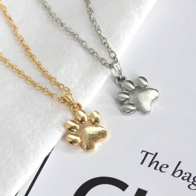 3 colares Colar gato pet patinha correntinha cachorro pingente dourado prateado feminino