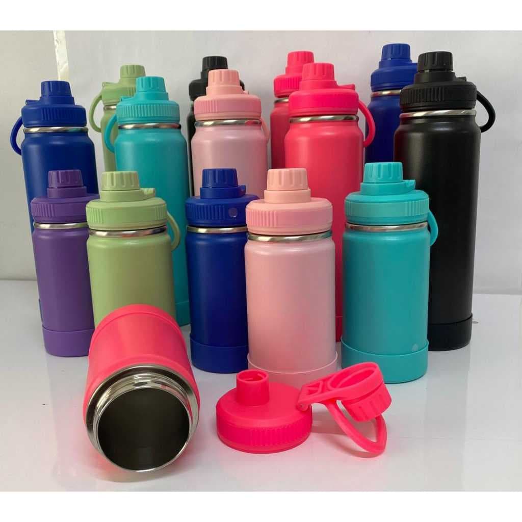 Garrafa Térmica 350ml 600ml 800ml 1Litro Vacuo Anti Vazamento Com Chaveiro Escolar Academia Esporte