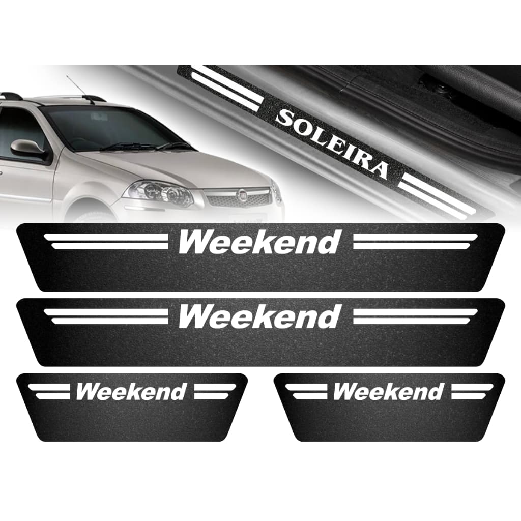 KIT 4 SOLEIRAS DE PORTA FIAT PALIO WEEKEND PERSONALIZADO VARIAS CORES
