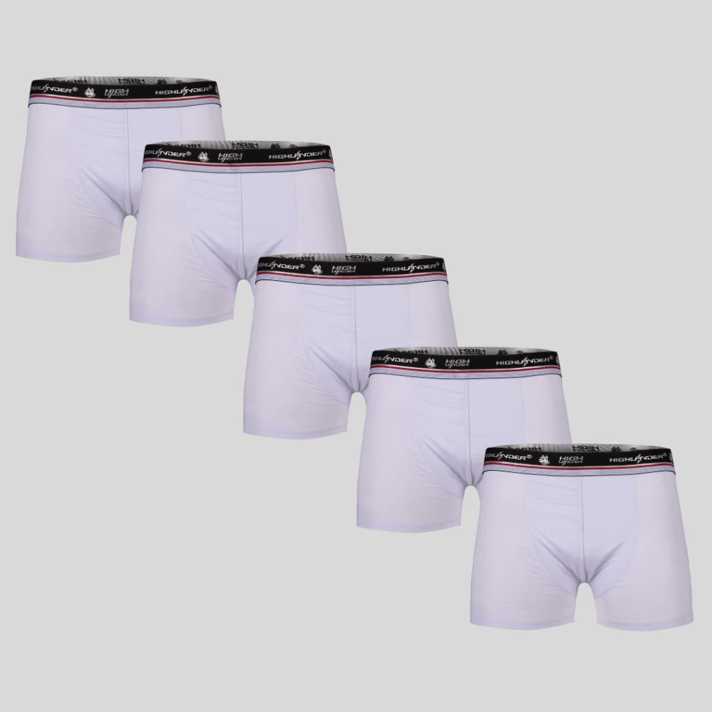 KIT 5 CUECAS BRANCA BOX BOXER  ADULTO DRY FIT TECIDO RESPIRÁVEL PREMIUM