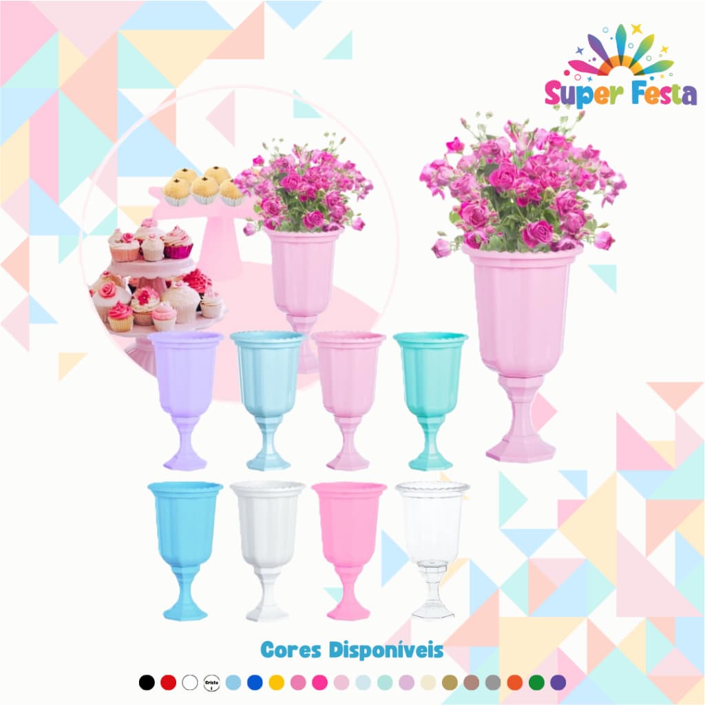 VASO GREGO DECORATIVO LINHA DIAMANTE - 850 ML - VARIAS CORES