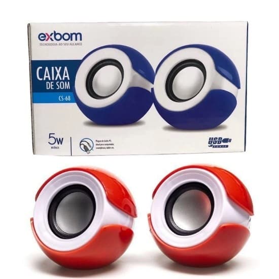Caixa de Som USB 2.0 Para PC e Notebook Exbom