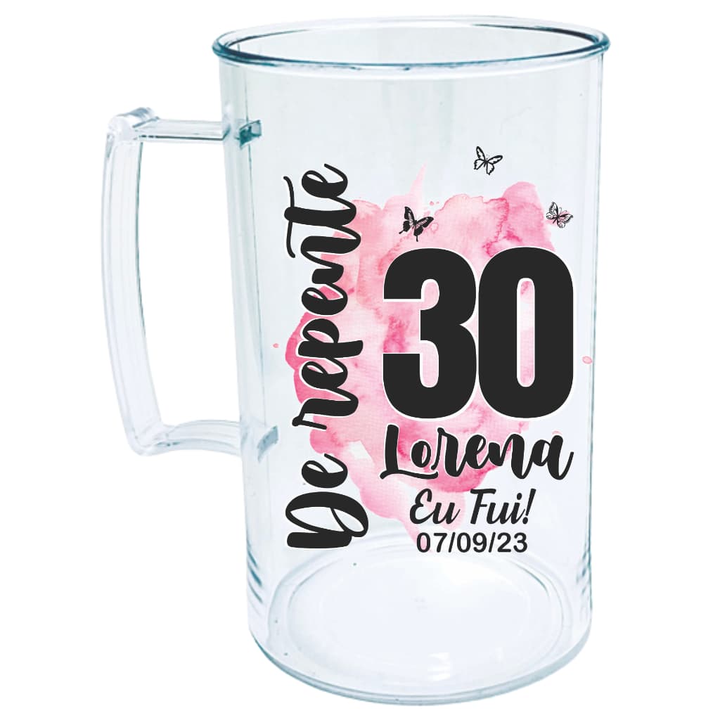 Kit 40 Canecas de Acrílico Personalizadas 450 ml