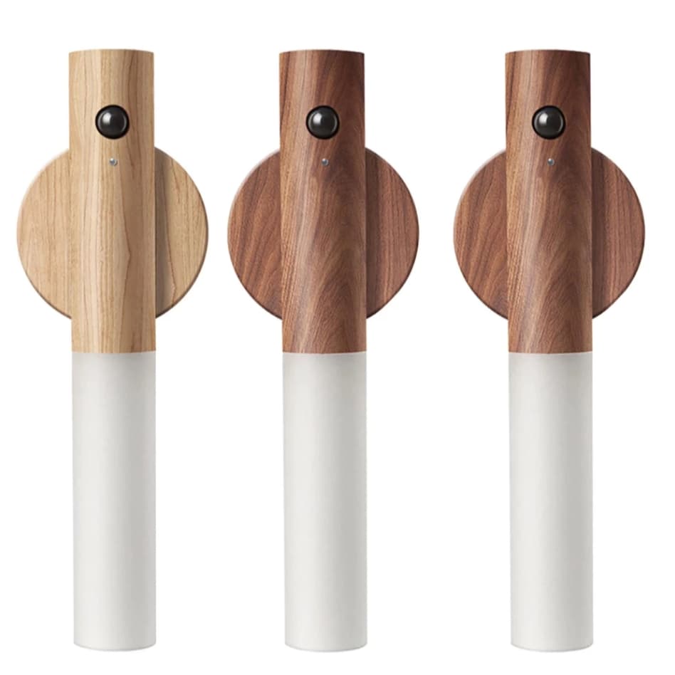 Luz De Presença Automática LED Noturna Magnética De Madeira Sensor De Movimento Inteligente Multifuncional USB Recarregá