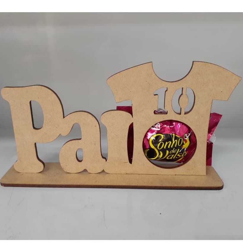Kit 50 Porta Bombom Pai Camisa 10 Em Madeira Mdf Decoração Dias Dos Pais Lembrancinha