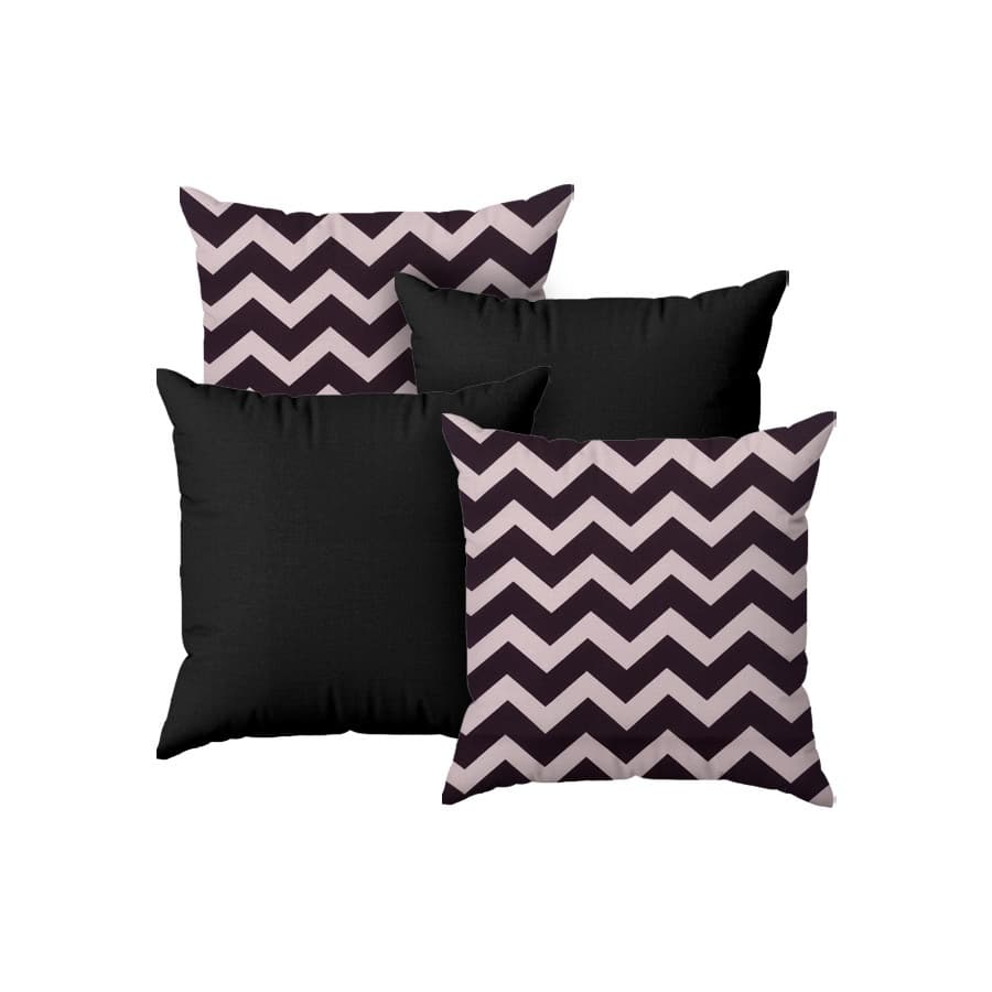 kit 4 Capas de Almofada Decorativas Geométrica C/ Ziper 45x45 Sofá