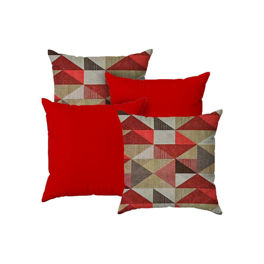 kit C/ 4 Capas De Almofadas Decorativas Com Zíper Tamanho 45x45 Vermelho