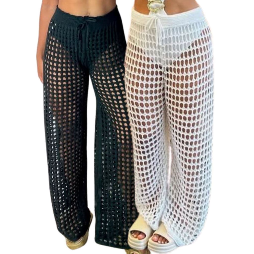 Kit 2 Calça de Trico Saída de Praia Feminina Moda Verão