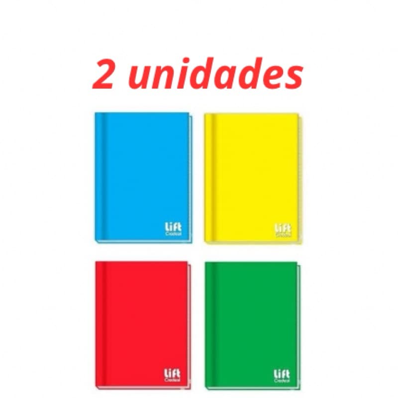 2 Cadernos Brochura Capa Dura 80 folhas Credeal GRANDE Lift