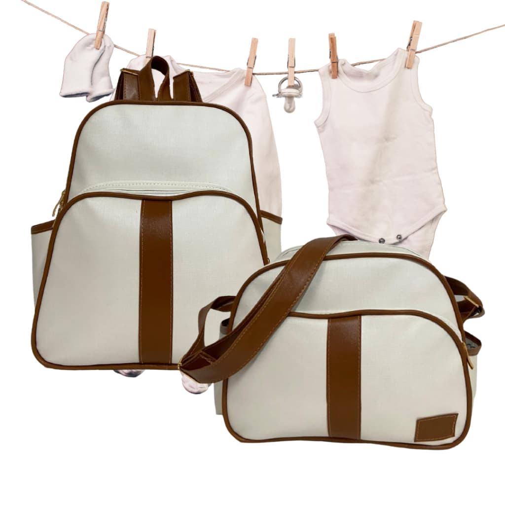 Kit 2 pçs Bolsa Bebe Mala Saída Maternidade com Mochila Menino Menina Impermeável Multifuncional