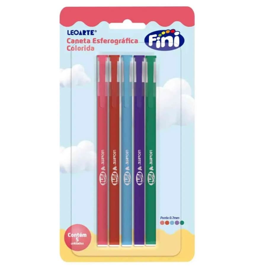 Caneta Esferográfica Colorida 0.7 Leo Arte Fini