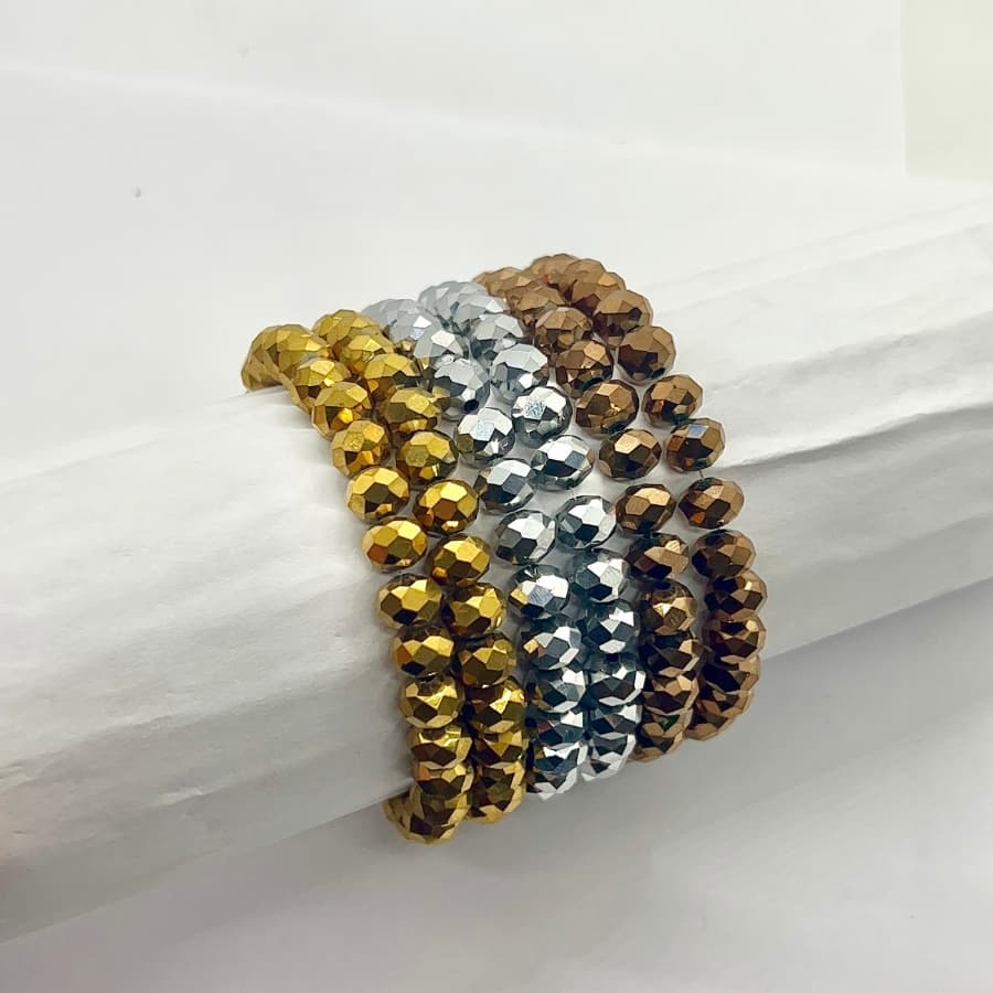 Kit 3 Fios de Cristal Facetado de Vidro 8mm Aprox.65 contas Colar Terços Pulseiras Guias